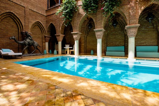 Float in Moroccan Courtyards at Palais Ronsard, Marrakech